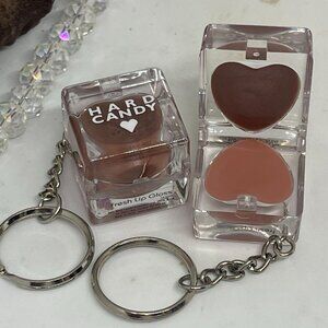 2x Hard Candy Key to My Heart Fresh Lip Gloss Duo in a Keychain - 2 Colors - New